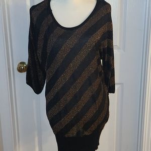 Rock & Republic black and gold striped shirt